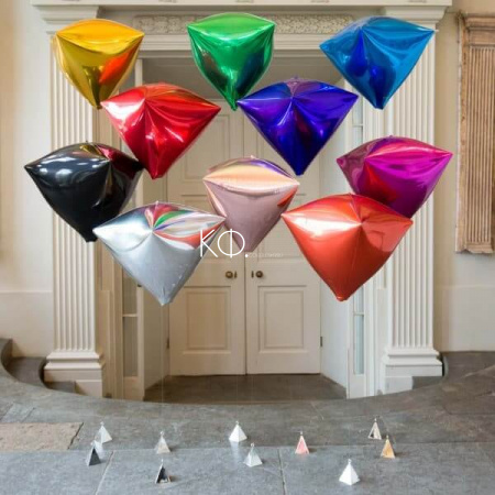 17 " Diamond Шар 3D Оранжевый - фото